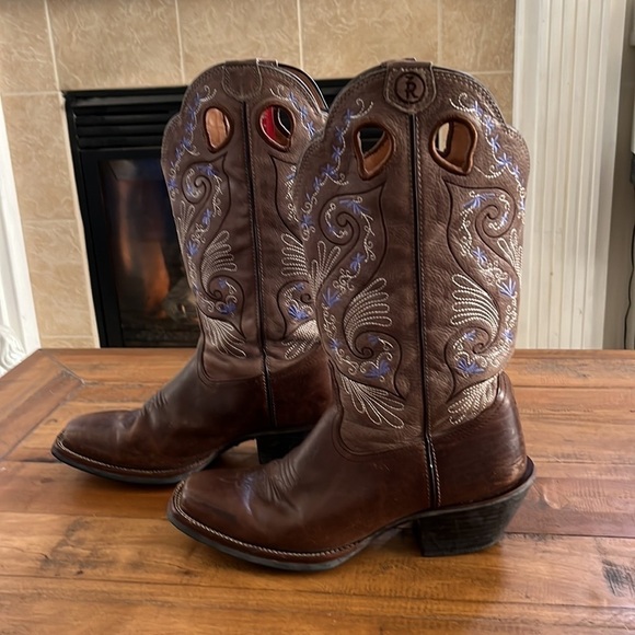 TONY Lama leather cowboy boots, in good condition decorative shaft. - Picture 4 of 16